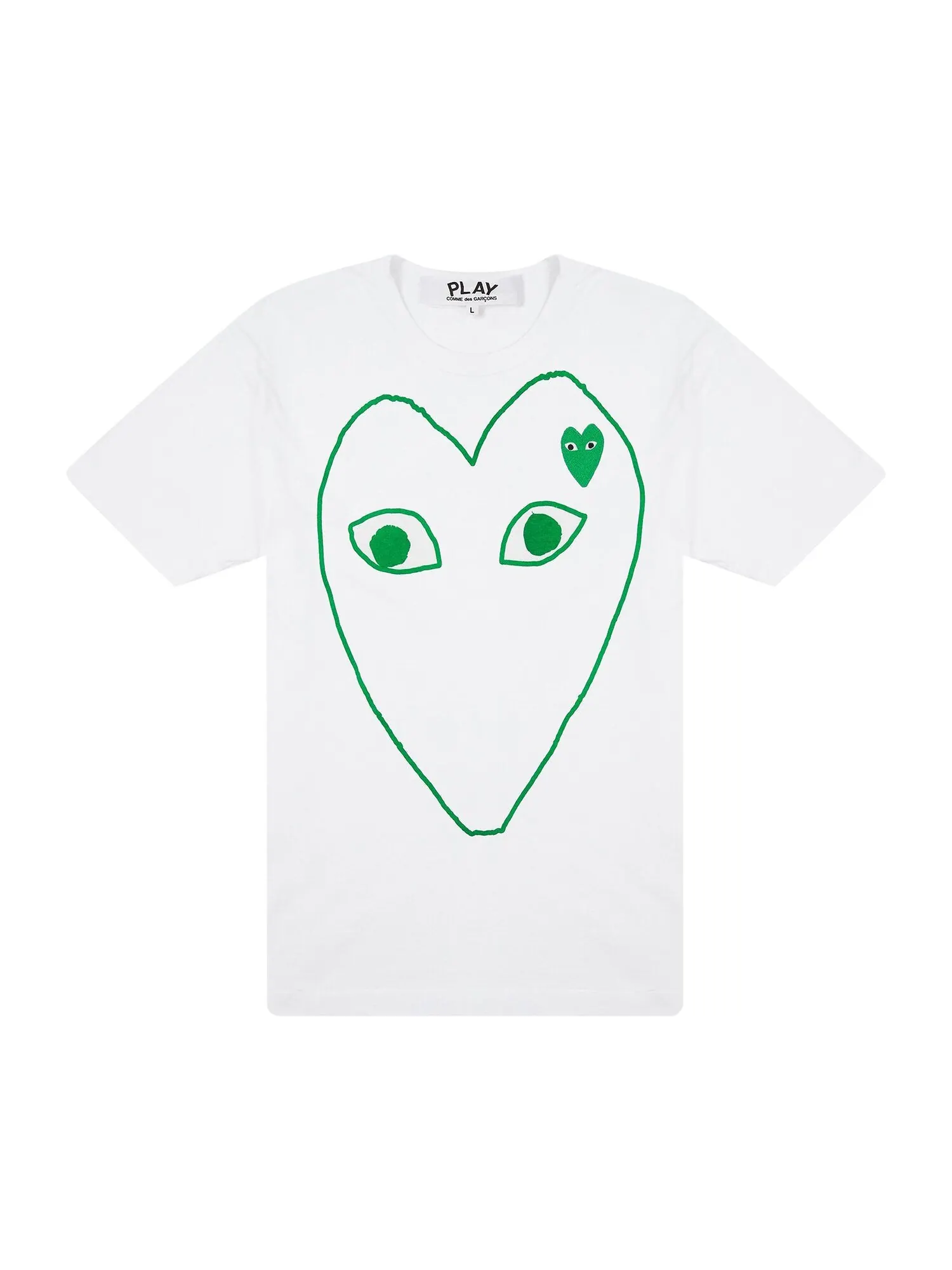 Зеленая футболка с эмблемой Comme des Garçons PLAY — изображение 1 из 1, белый