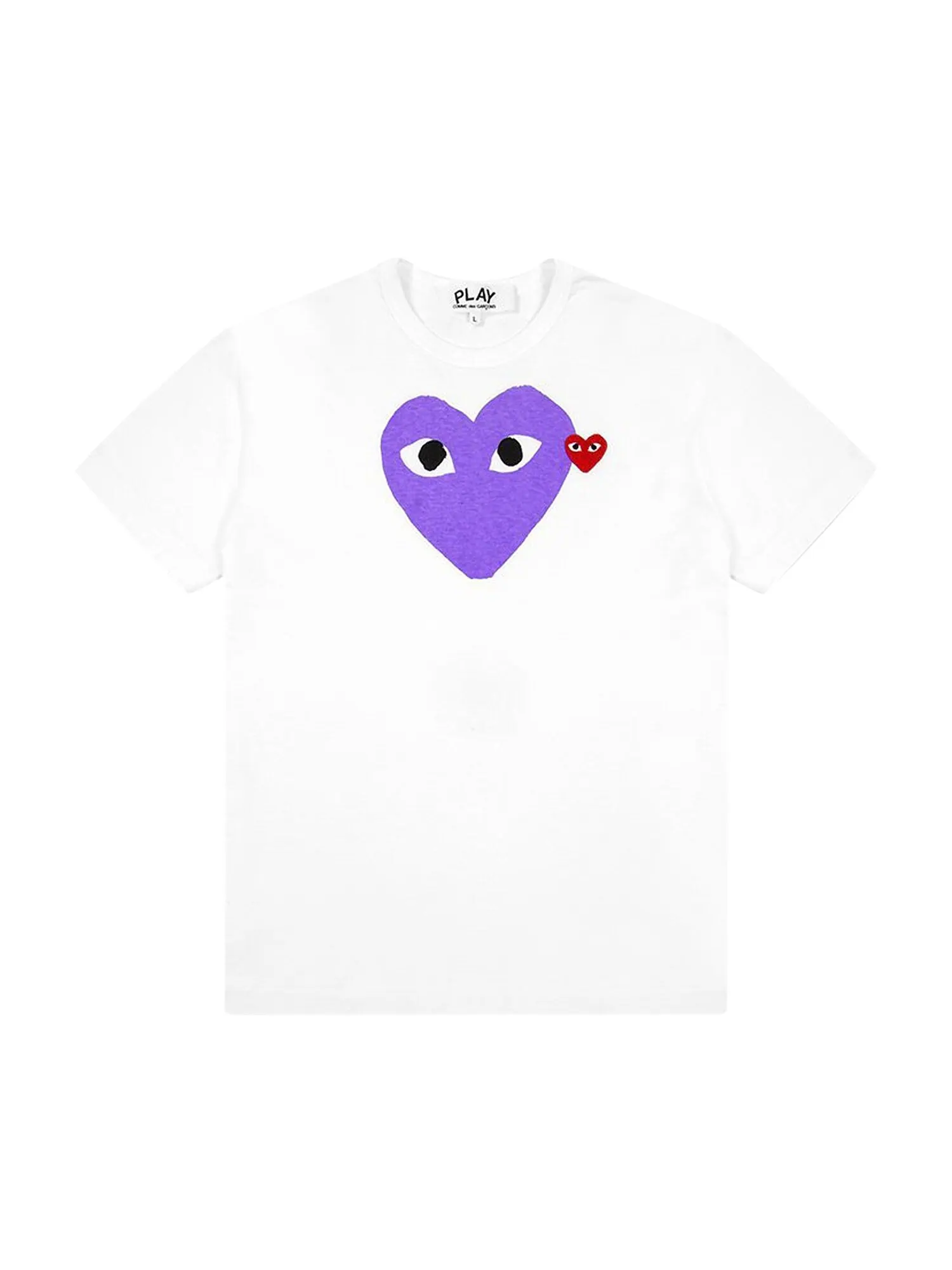Футболка Comme des Garçons PLAY Red Emblem Heart — изображение 1 из 1, белый/фиолетовый