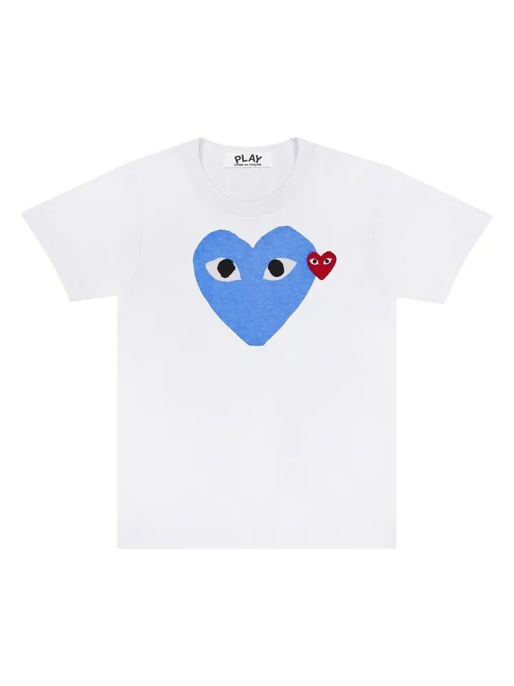 Футболка Comme des Garçons PLAY Red Emblem Heart T-Shirt 'White/Blue'