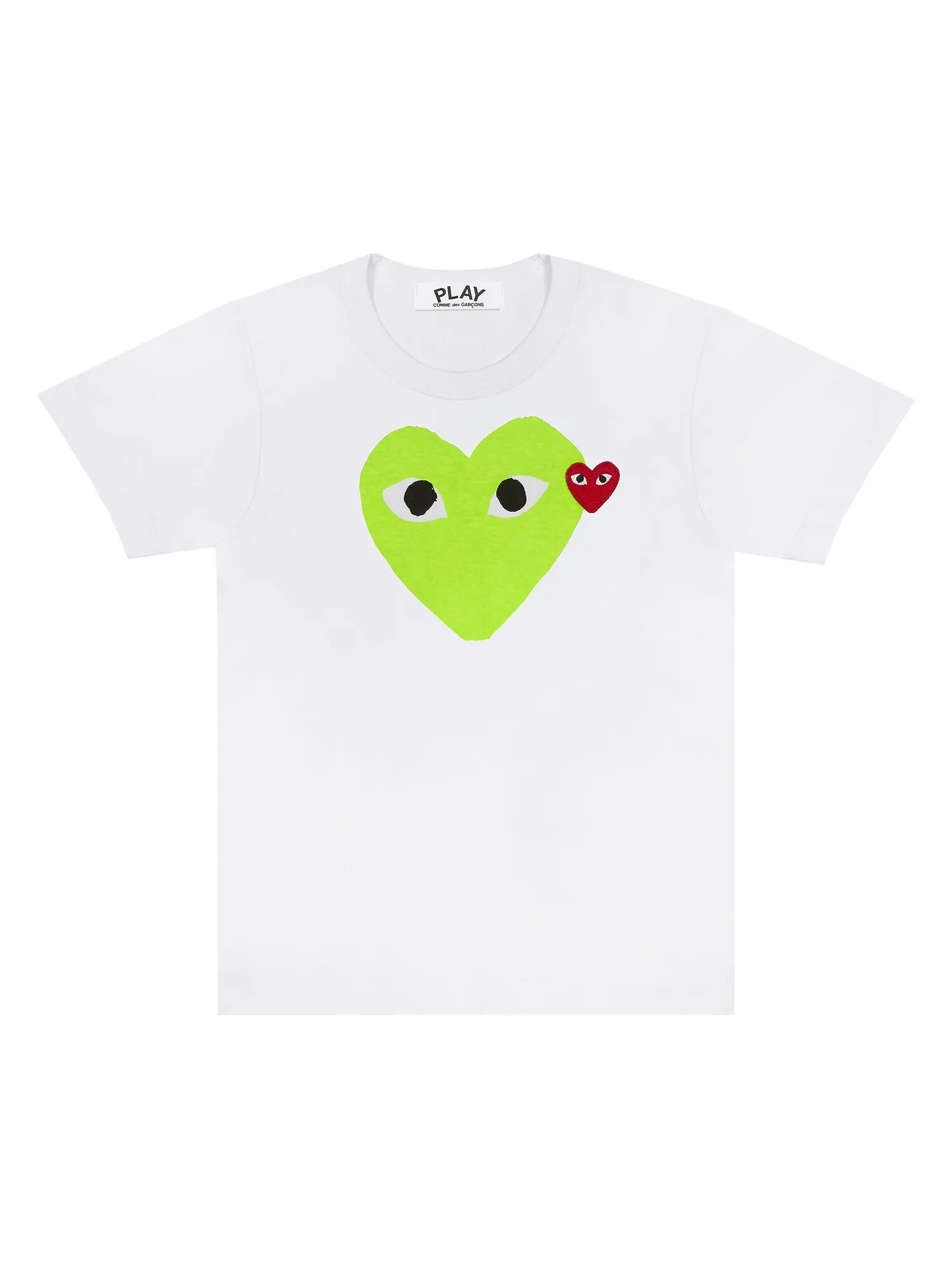 Футболка Comme des Garçons PLAY Red Emblem Heart — изображение 1 из 1, белый/зеленый