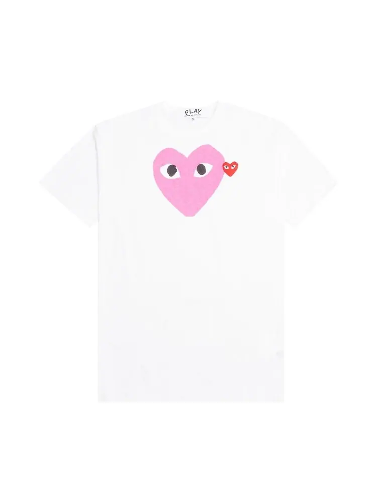 Футболка Comme des Garçons PLAY Red Emblem Heart T-Shirt 'White/Pink'