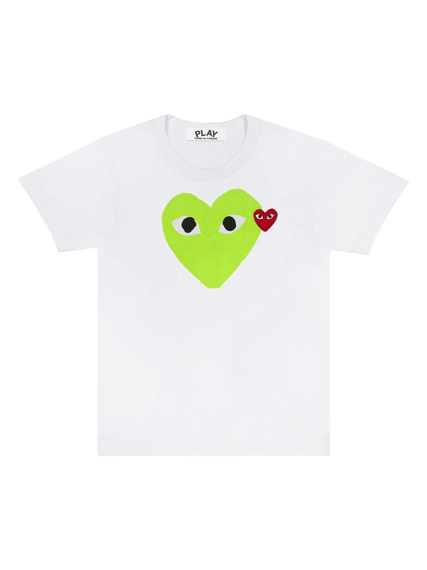 Футболка Comme des Garçons PLAY Hearts Белый/Зеленый — изображение 1 из 1
