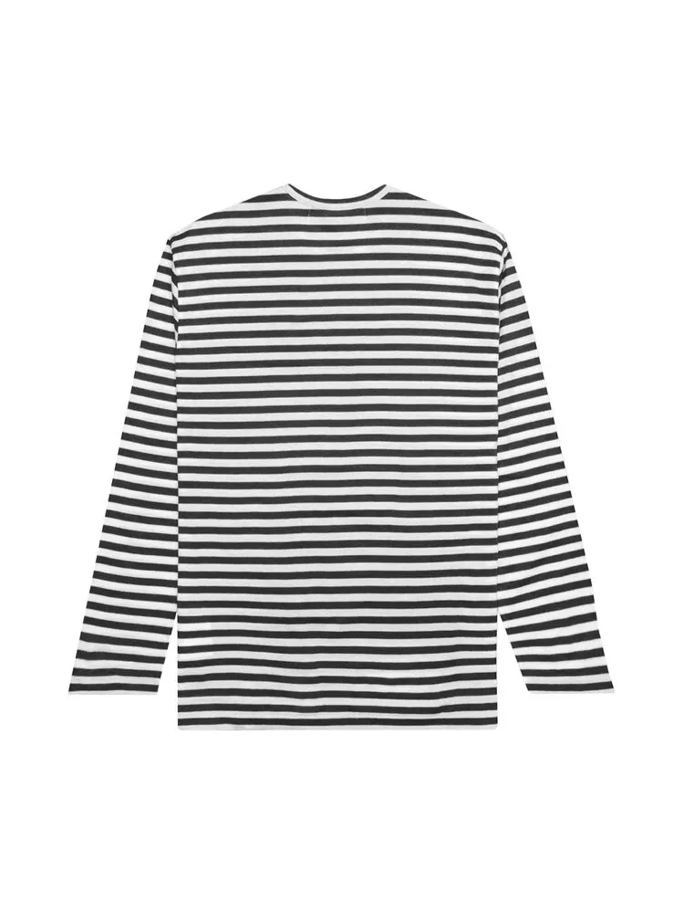 Лонгслив мужской Comme des Garçons PLAY в полоску — изображение 2 из 3, белый/черный