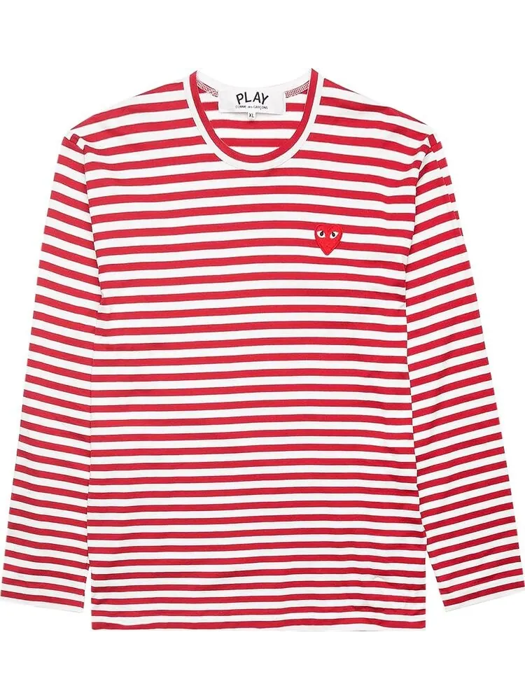 Футболка Comme des Garçons PLAY Striped Long-Sleeve T-Shirt 'Red'