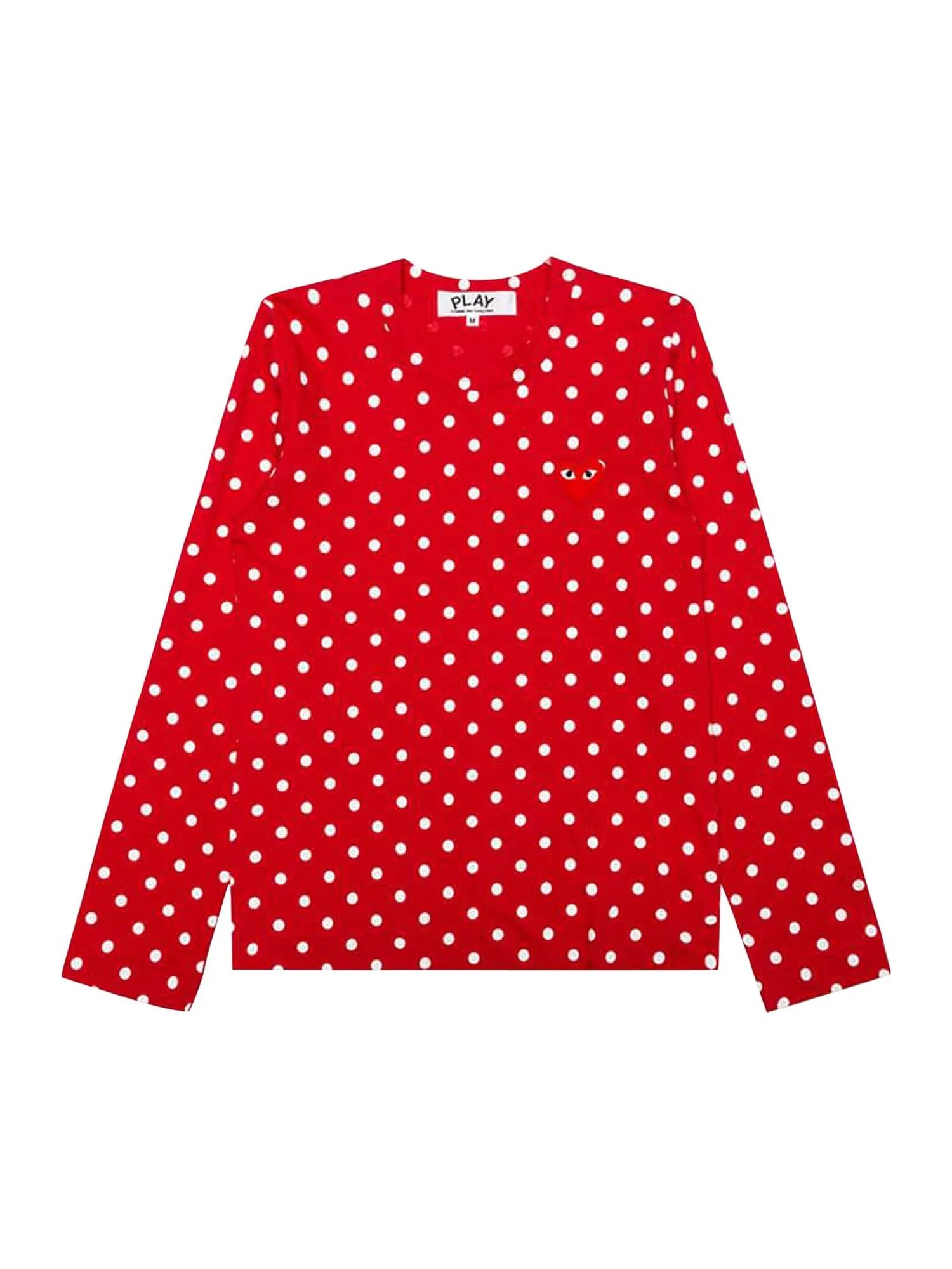 Comme des Garçons PLAY Футболка с длинными рукавами в горошек — изображение 1 из 1, красный