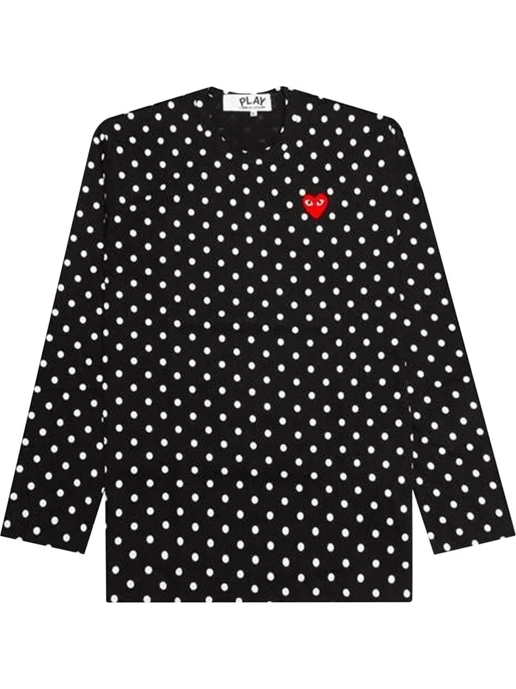 Футболка Comme des Garçons PLAY Polka Dot Long-Sleeve T-Shirt 'Black'