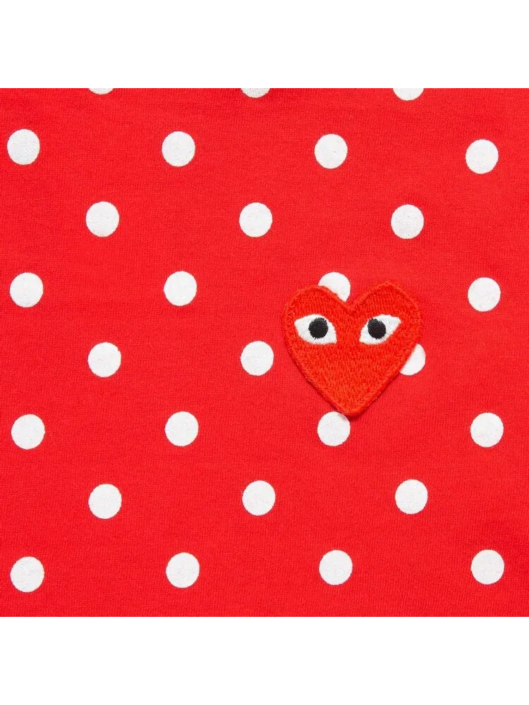 Футболка Comme des Garçons PLAY Polka Dot Long-Sleeve T-Shirt 'Red' — изображение 2 из 2, красный