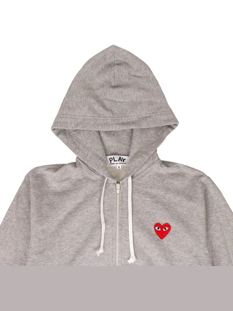 Худи Comme des Garçons PLAY Heart Hooded Sweatshirt 'Gray' — изображение 3 из 3, серый