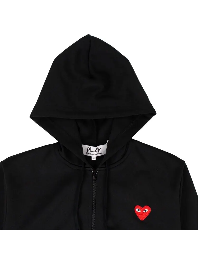 Худи Comme des Garçons PLAY Heart Hooded Sweatshirt Black — изображение 3 из 3, черный