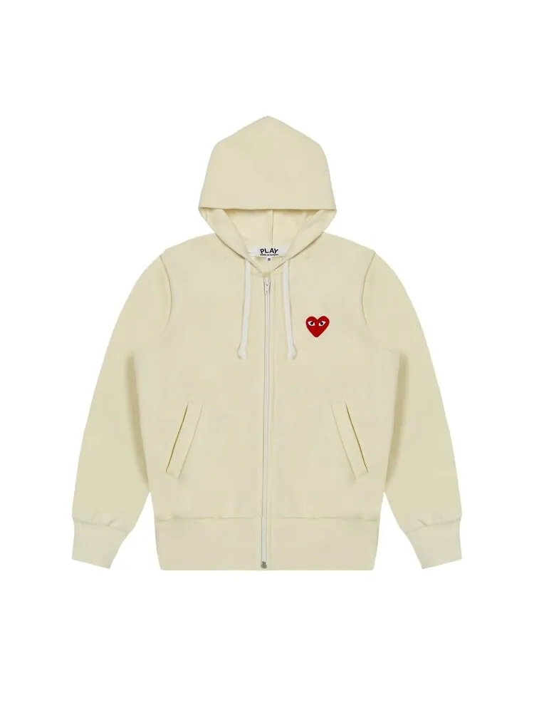 Худи Comme des Garçons PLAY Zip Up Hoodie 'Ivory'
