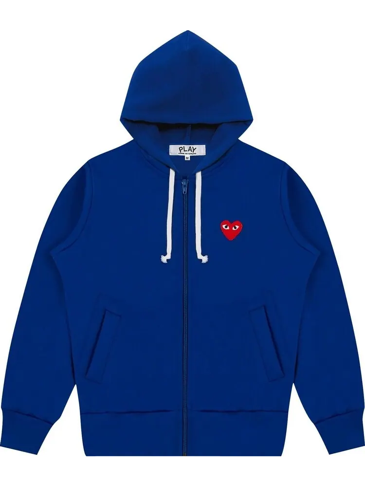 Худи Comme des Garçons Play Zip Up Hoodie With Red Heart 'Blue'