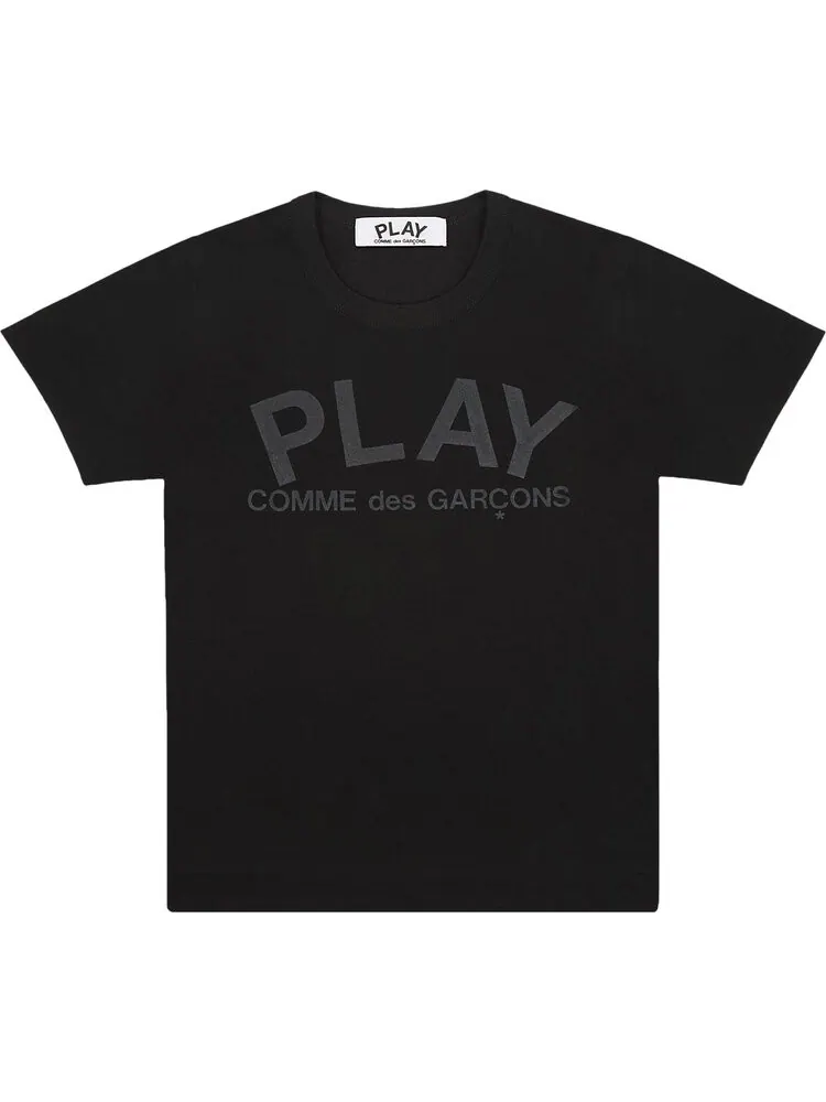 Футболка Comme des Garçons PLAY Logo Text T-Shirt 'Black'