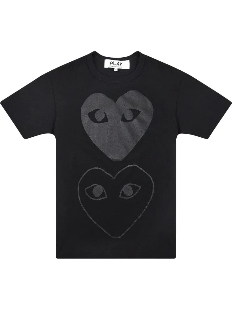 Футболка Comme des Garçons PLAY Double Hearts T-Shirt 'Black/Black'