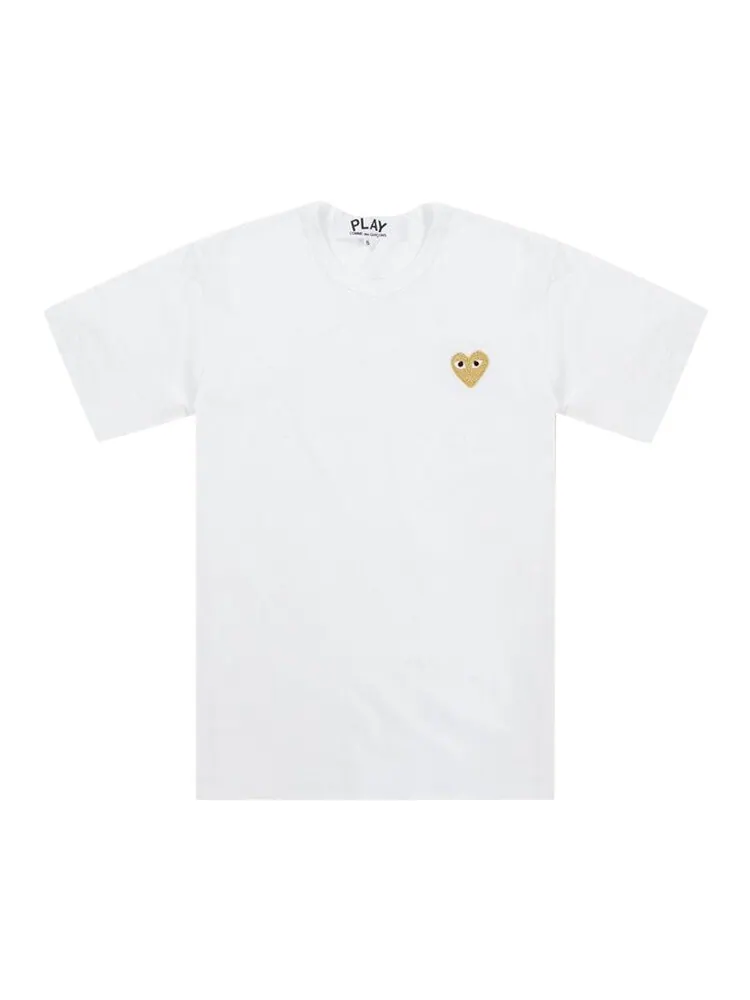 Футболка Comme des Garçons PLAY Gold Heart T-Shirt 'White'