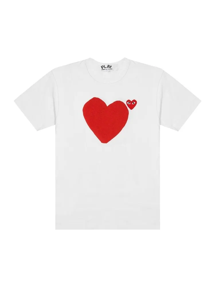 Футболка Comme des Garçons PLAY Red Emblem No Eyes T-Shirt 'White'