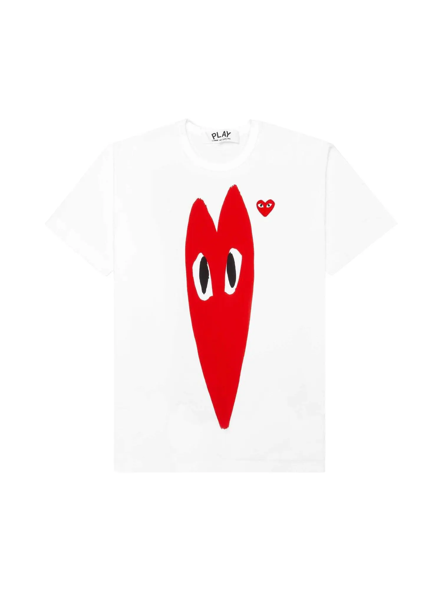 Футболка Comme des Garçons PLAY Red Emblem с длинным сердечком — изображение 1 из 2, белый
