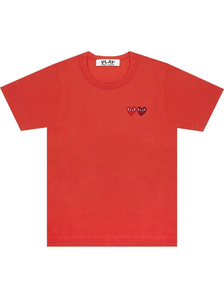 Футболка Comme des Garçons PLAY Double Heart T-Shirt 'Red'