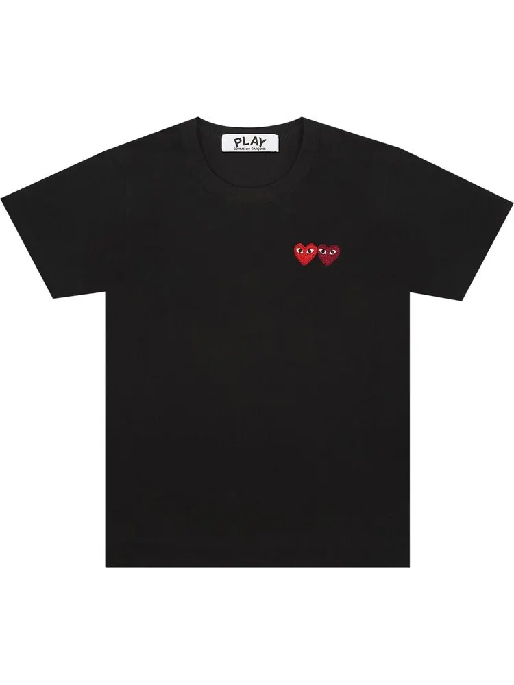Футболка Comme des Garçons PLAY Double Heart T-Shirt 'Black'