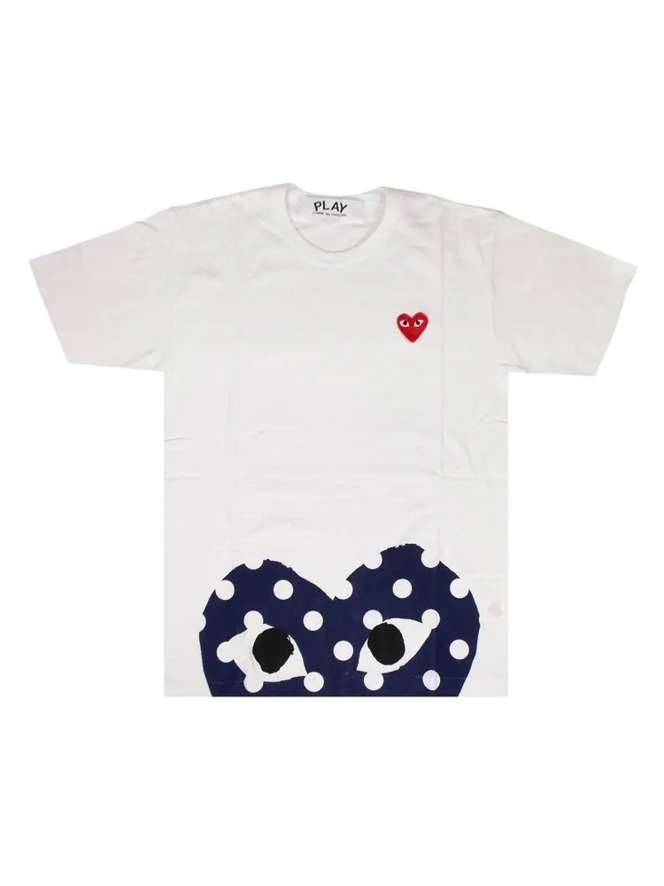 Футболка Comme des Garçons PLAY Polka Dot Half Heart T-Shirt 'White'