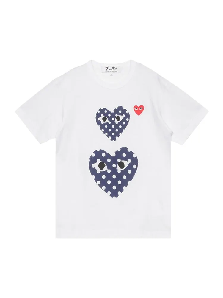 Футболка Comme des Garçons PLAY Polka Dot Duo T-Shirt 'White'