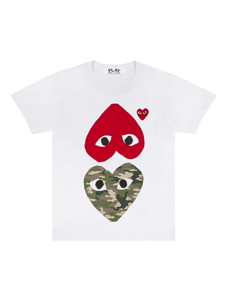 Футболка Comme des Garçons PLAY Upside Down Camo T-Shirt 'White'