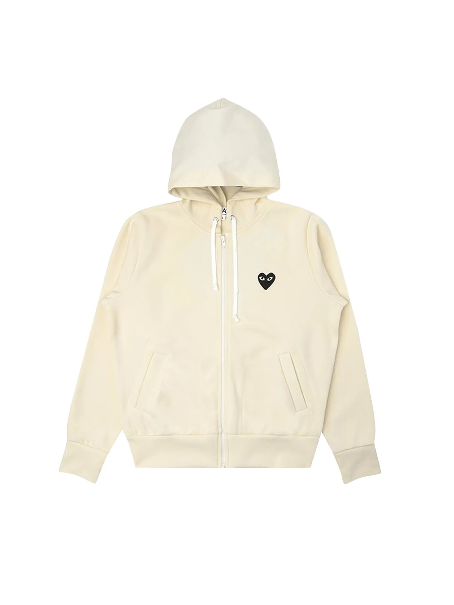 Толстовка с капюшоном Comme des Garçons PLAY Big Black Heart Off-White — изображение 1 из 1, кремовый