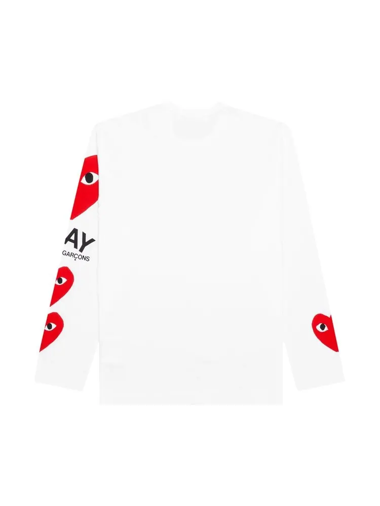 Лонгслив Comme des Garçons PLAY Printed Sleeve Long-Sleeve 'White' — изображение 2 из 2, белый