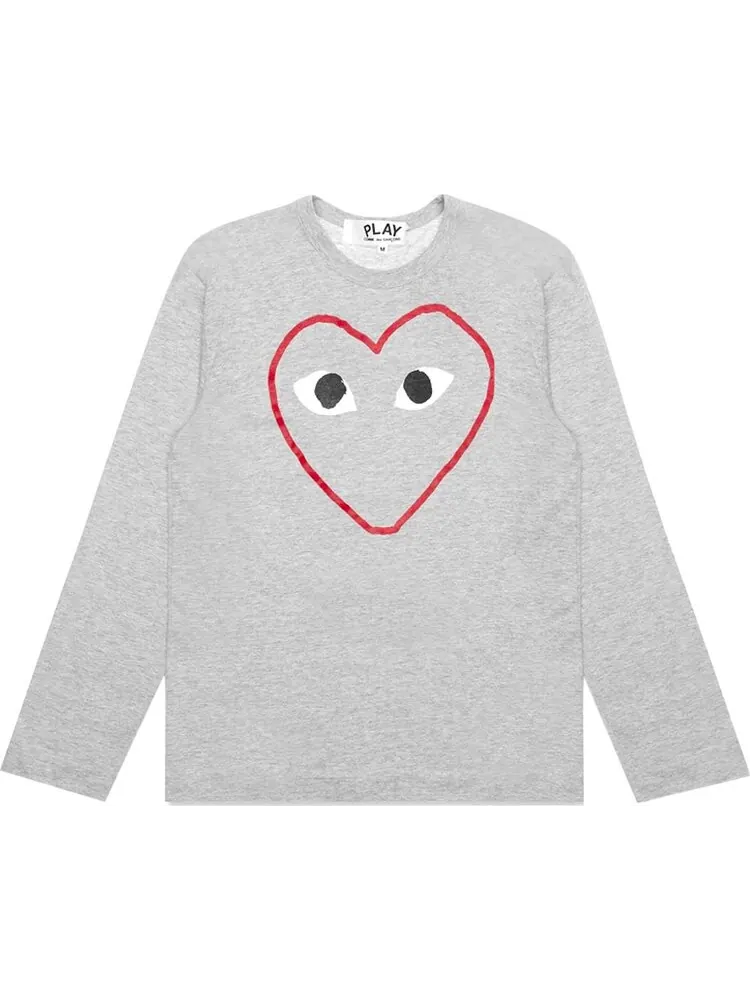 Футболка Comme des Garçons PLAY Red Heart Sketch Long-Sleeve T-Shirt 'Grey'