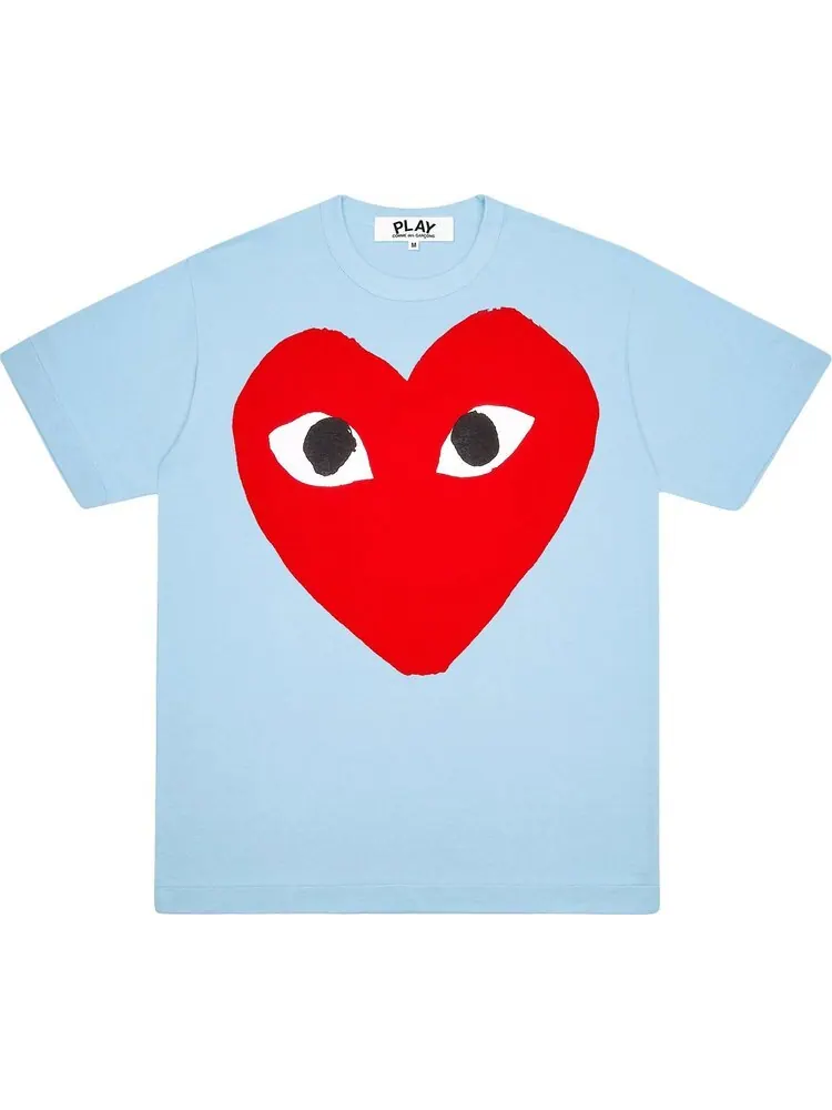 Футболка Comme des Garçons PLAY Pastelle Red Logo T-Shirt 'Blue'