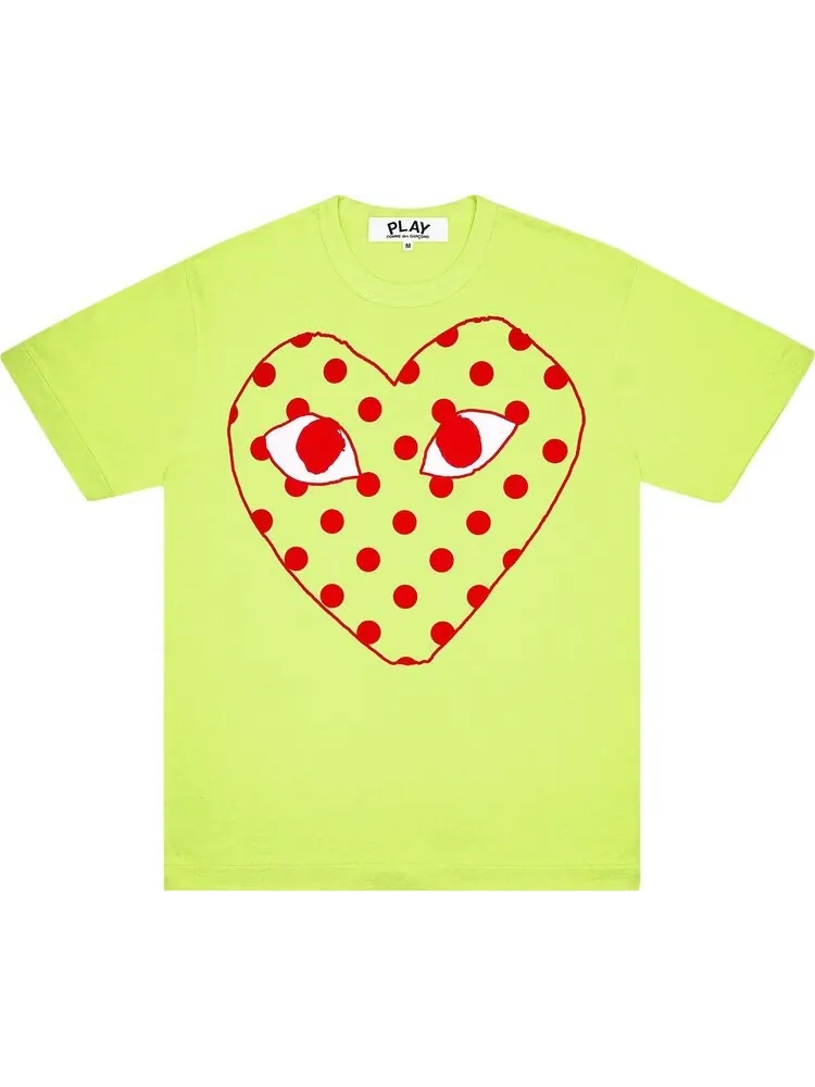 Футболка Comme des Garçons PLAY Pastelle Polka Dot Logo T-Shirt 'Green'