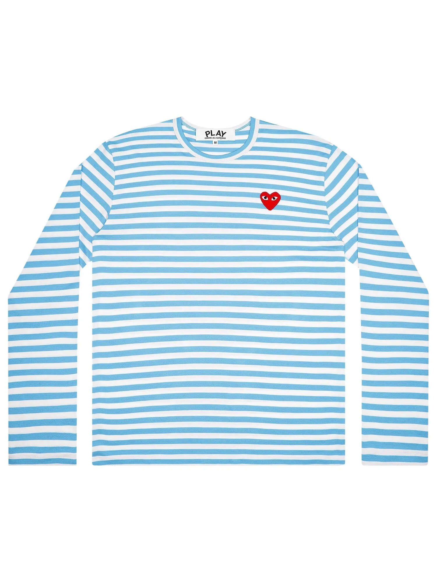 Рубашка с длинными рукавами в пастельную полоску Comme des Garçons PLAY — изображение 1 из 1, синий