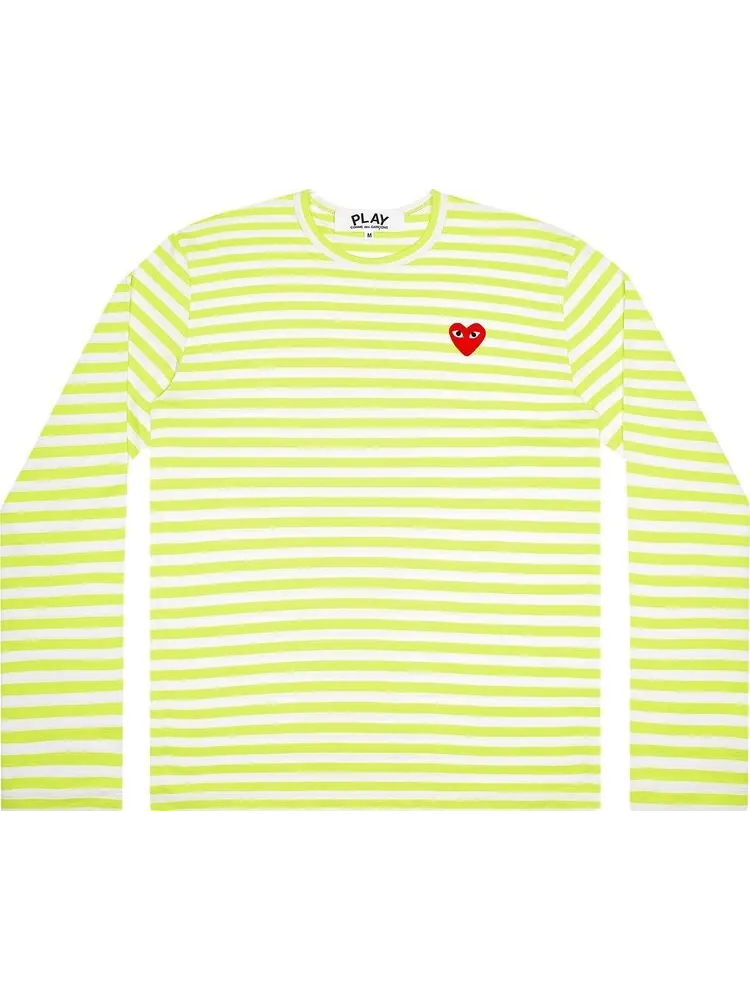 Рубашка Comme des Garçons PLAY Pastelle Striped Long-Sleeve Shirt 'Green'