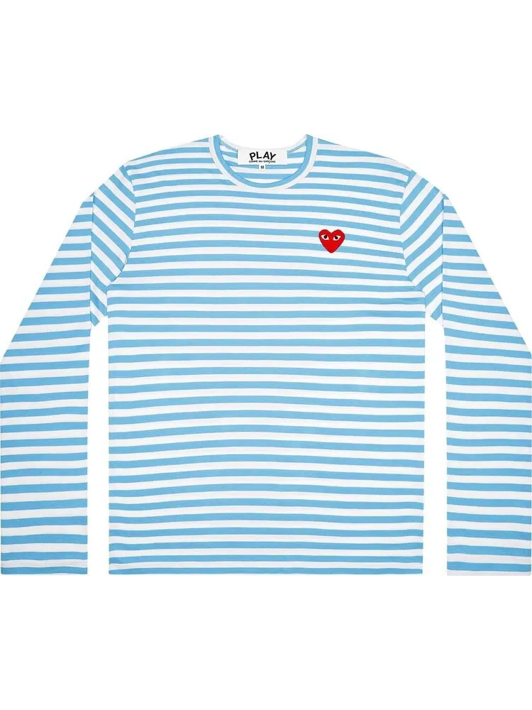 Рубашка Comme des Garçons PLAY Pastelle Striped Long-Sleeve Shirt 'Blue'