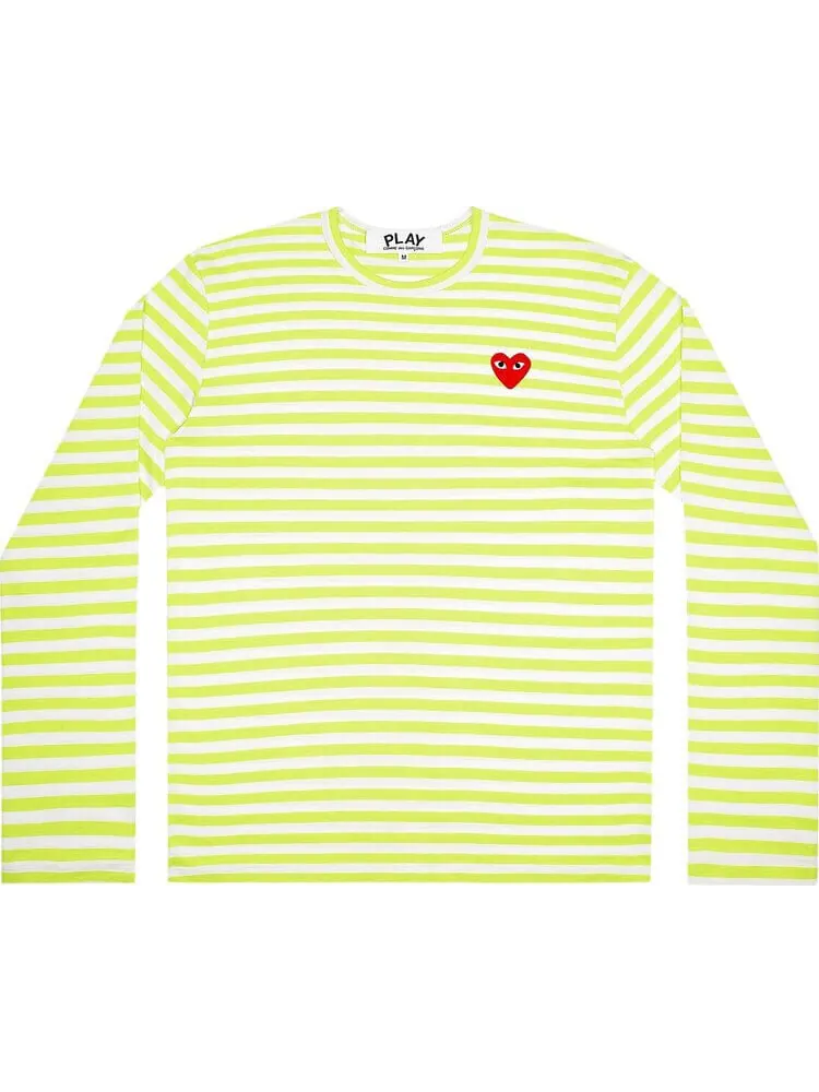 Кофта Comme des Garçons PLAY Pastelle Striped Long-Sleeve 'Green' — изображение 1 из 1, зеленый