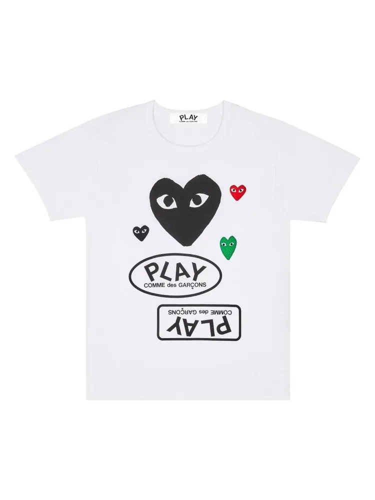 Футболка Comme des Garçons PLAY Multi Logo Short-Sleeve T-Shirt 'White'