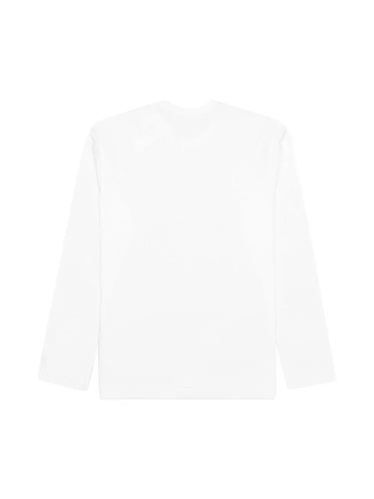 Футболка Comme des Garçons PLAY Red Multi Logo Long-Sleeve T-Shirt 'White' — изображение 2 из 2, белый