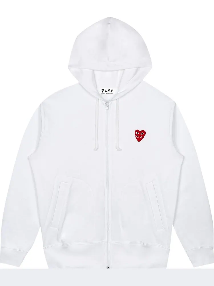 Худи Comme des Garçons PLAY Zip Hoodie White