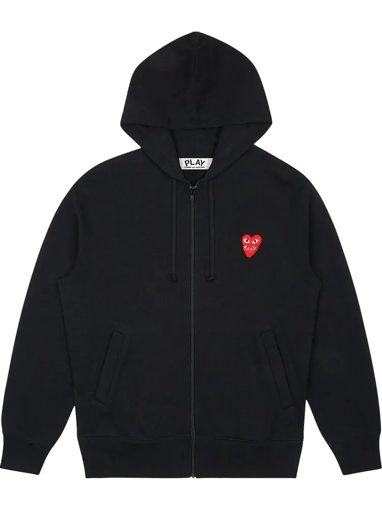 Толстовка Comme des Garçons PLAY Stacked Heart Hooded Sweatshirt 'Black'
