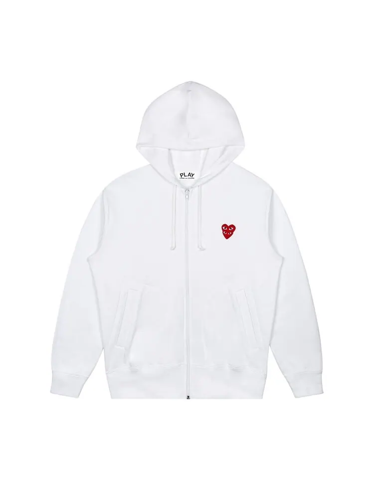 Толстовка Comme des Garçons PLAY Stacked Heart Hooded Sweatshirt 'White'