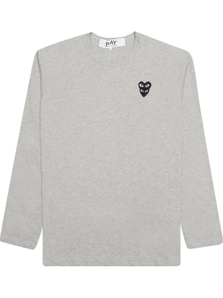 Футболка Comme des Garçons PLAY Stacked Heart Long-Sleeve T-Shirt 'Grey'