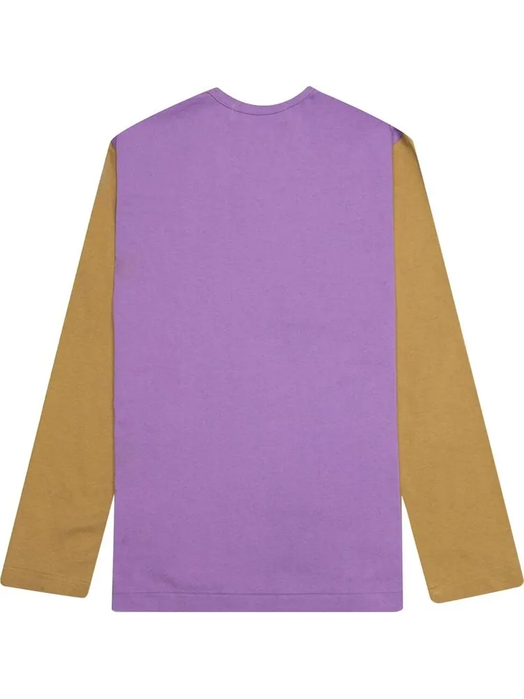 Футболка Comme des Garçons PLAY Bi-Colour T-Shirt 'Purple/Olive' — изображение 2 из 2, фиолетовый