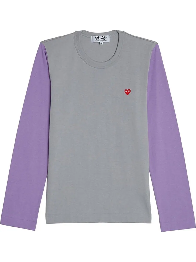 Футболка Comme des Garçons PLAY Bi-Colour T-Shirt 'Grey/Purple'