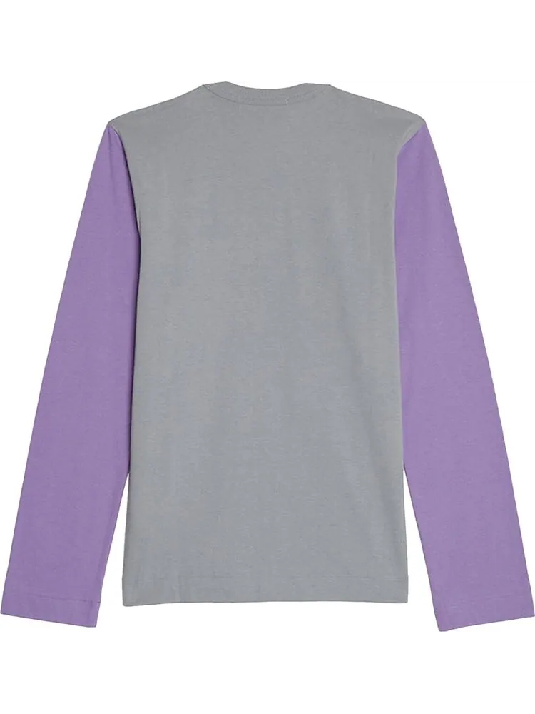 Футболка Comme des Garçons PLAY Bi-Colour T-Shirt 'Grey/Purple' — изображение 2 из 2, серый
