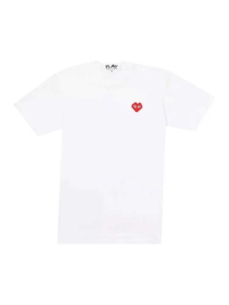 Футболка Comme des Garçons PLAY x Invader Heart Tee 'White'