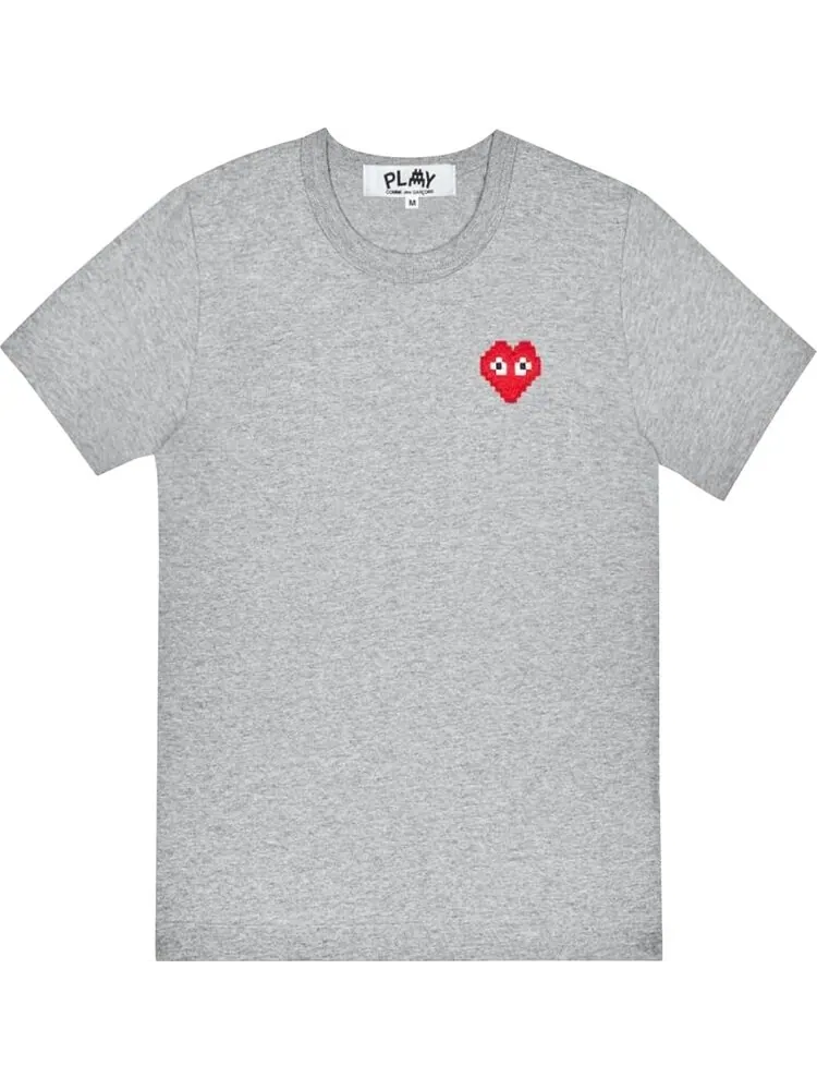 Футболка Comme des Garçons PLAY x Invader Heart Tee 'Grey'