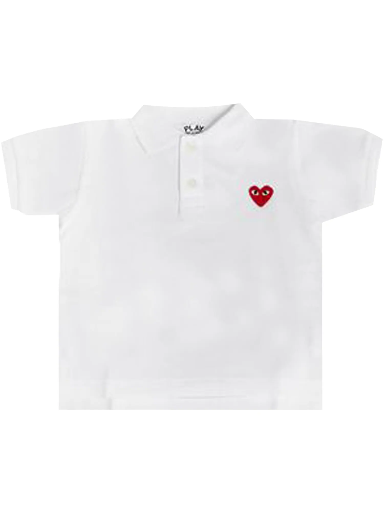 Детская футболка-поло с сердечком Comme des Garçons PLAY — изображение 1 из 2, белый