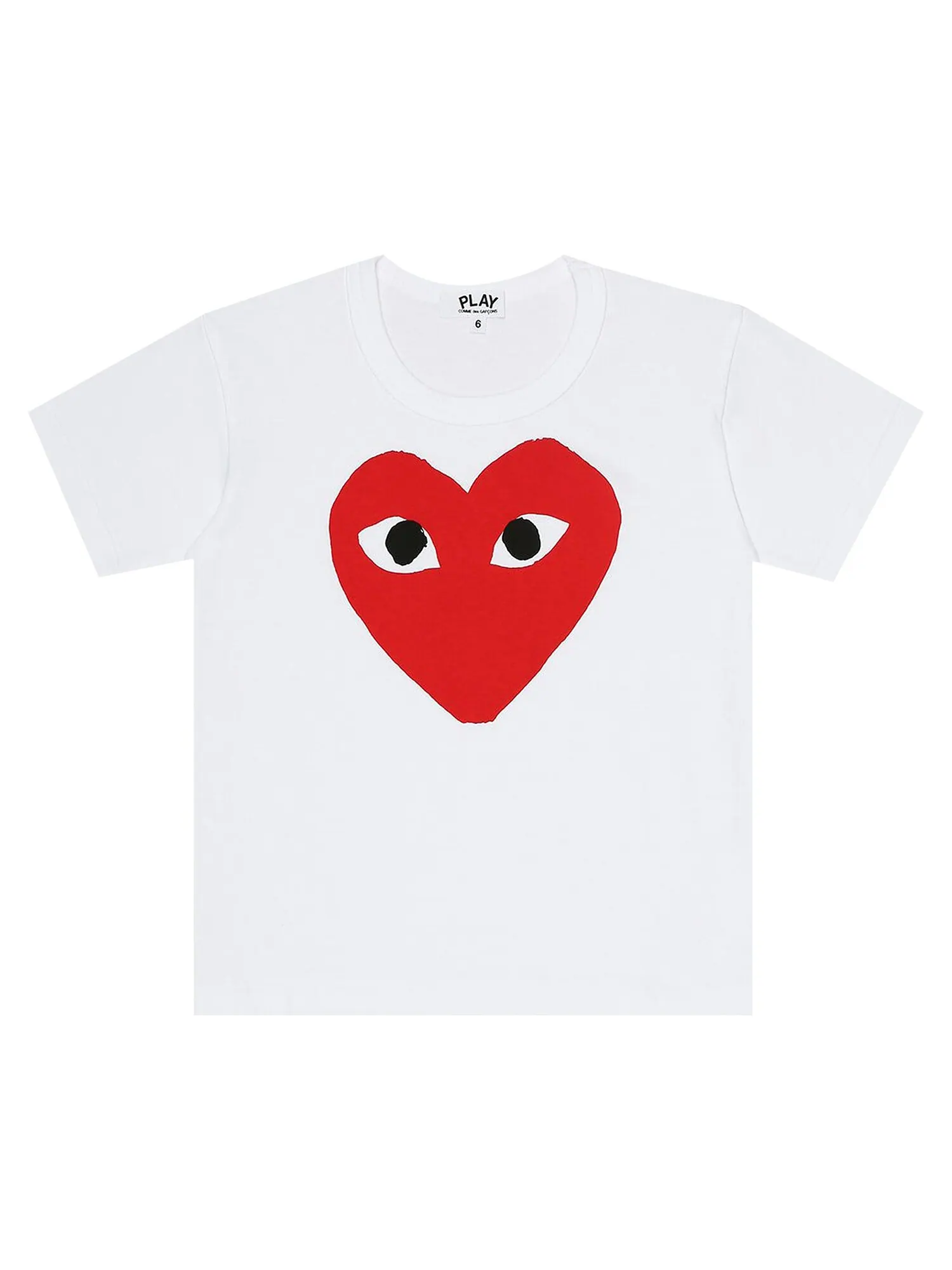 Детская футболка Comme des Garçons PLAY с логотипом Big Heart — изображение 1 из 1, белый