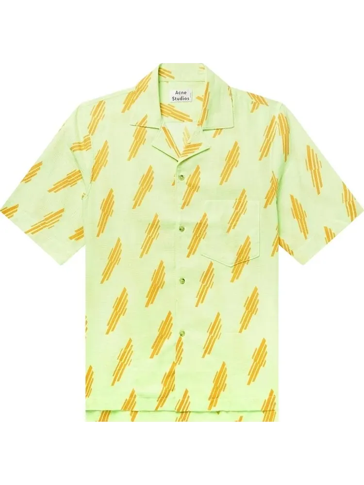 Рубашка Acne Studios Simon Camp Collar Textured Shirt 'Yellow'