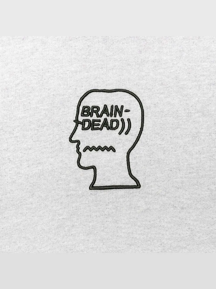 Худи Brain Dead Fleece Logo Head Raglan 'Oatmeal Green' — изображение 3 из 3, зеленый