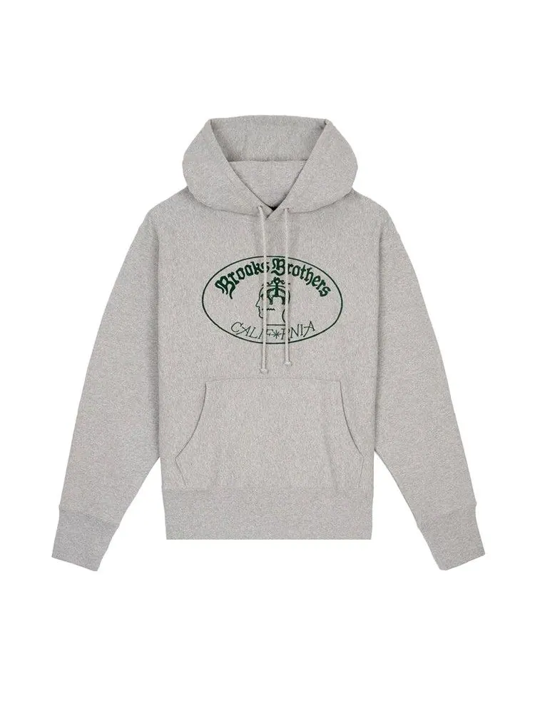 Худи Brain Dead x Brooks Brothers California Logo Hoodie — изображение 1 из 3, серый